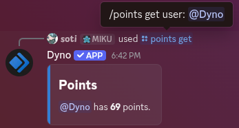 /points get command example