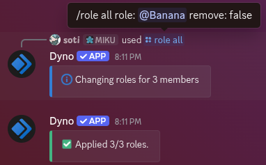 /role all command example