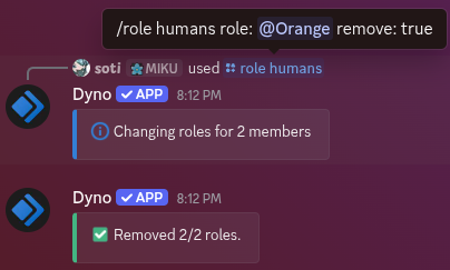 /role humans command example